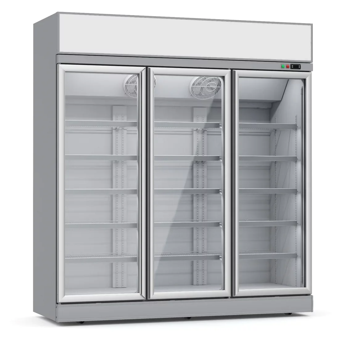 Kühlschrank mit 3er Glastüren-Aufteilung