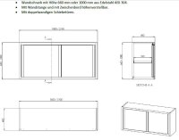 Wandhängeschrank - mit 2 Schiebetüren - 1000 x 400 x 660 mm - PREMIUM