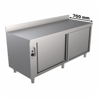 Wärmeschrank - 1000 x 700 x 850 mm - mit 2 Schiebetüren & Aufkantung - PREMIUM
