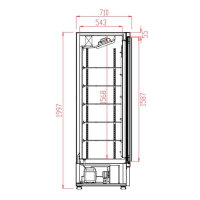 Kühlschrank mit drei Glastüren und 1530 Liter Füllvolumen - schwarz