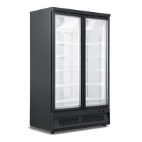 Tiefkühlschrank mit Glastür und 1000 Liter Füllvolumen - schwarz