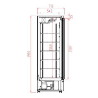 Tiefkühlschrank mit Glastür und 600 Liter Füllvolumen - schwarz
