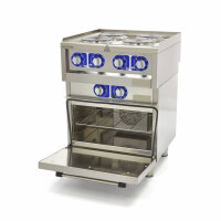 Commercial Klasse Gastro Kochplatte - Elektrisch - 600 x 600 mm tief - 4 Brenner - mit Ofen - 10000 Watt