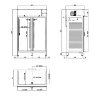 PREMIUM Kühlschrank - 1121 Liter - 1,35 x 0,85 x 2,11 m - 2 Glastüren
