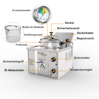 Elektrische Hochdruckfritteuse - 16 Liter (3 kW)
