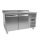 Kühltisch - 1,36 x 0,7 m - 2 Türen mit Aufkantung - IDEAL