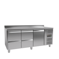 Kühltisch - 1,8 x 0,7 m - 1 Tür und 4 Schubladen mit Aufkantung - IDEAL