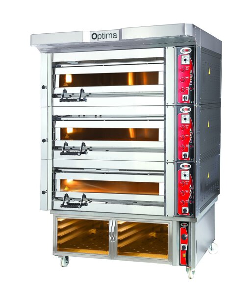 GMG - Bäckerei-& Konditorei Ofen Inkl. Haube & Gärschrank - Innenisolierung aus Steinwolle & Schamottstein | 3x 7,5 kW 400V