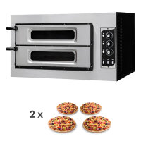 Pizzaofen Bistro - 2 Kammern mit Sichtfenster - für 4+4 Pizzen mit Ø 25 cm