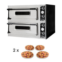 Pizzaofen Profi - 2 Kammern - für 4+4 Pizzen mit...
