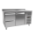 Kühltisch - 1,36 x 0,7 m - 1 Tür und 2 Schubladen mit Aufkantung - IDEAL