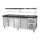 Saladette / Salattheke - 2,23 x 0,82 x 1,40 m - schwarzer Granit - mit 4 Türen - eckigem Glasaufsatz - IDEAL Plus