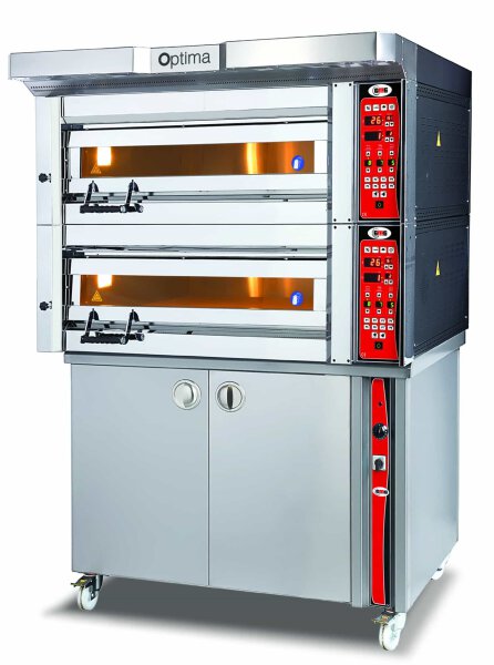 GMG - Bäckerei-& Konditorei Ofen Inkl. Haube & Gärschrank - Innenisolierung aus Steinwolle & Schamottstein | 2x 7,5 kW 400V