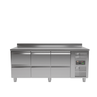 Kühltisch - 1,8 x 0,7 m - 6 Schubladen mit Aufkantung - IDEAL